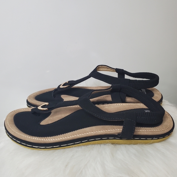 Socosands Shoes New Socosands Black Gold Tstrap Womens Comfort